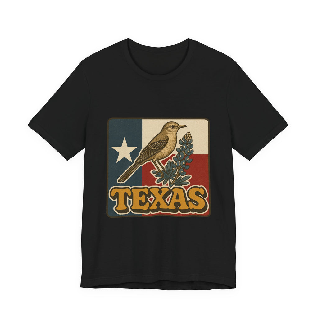 Texas Pride Graphic Tee – Mockingbird, Bluebonnet & Lone Star Flag