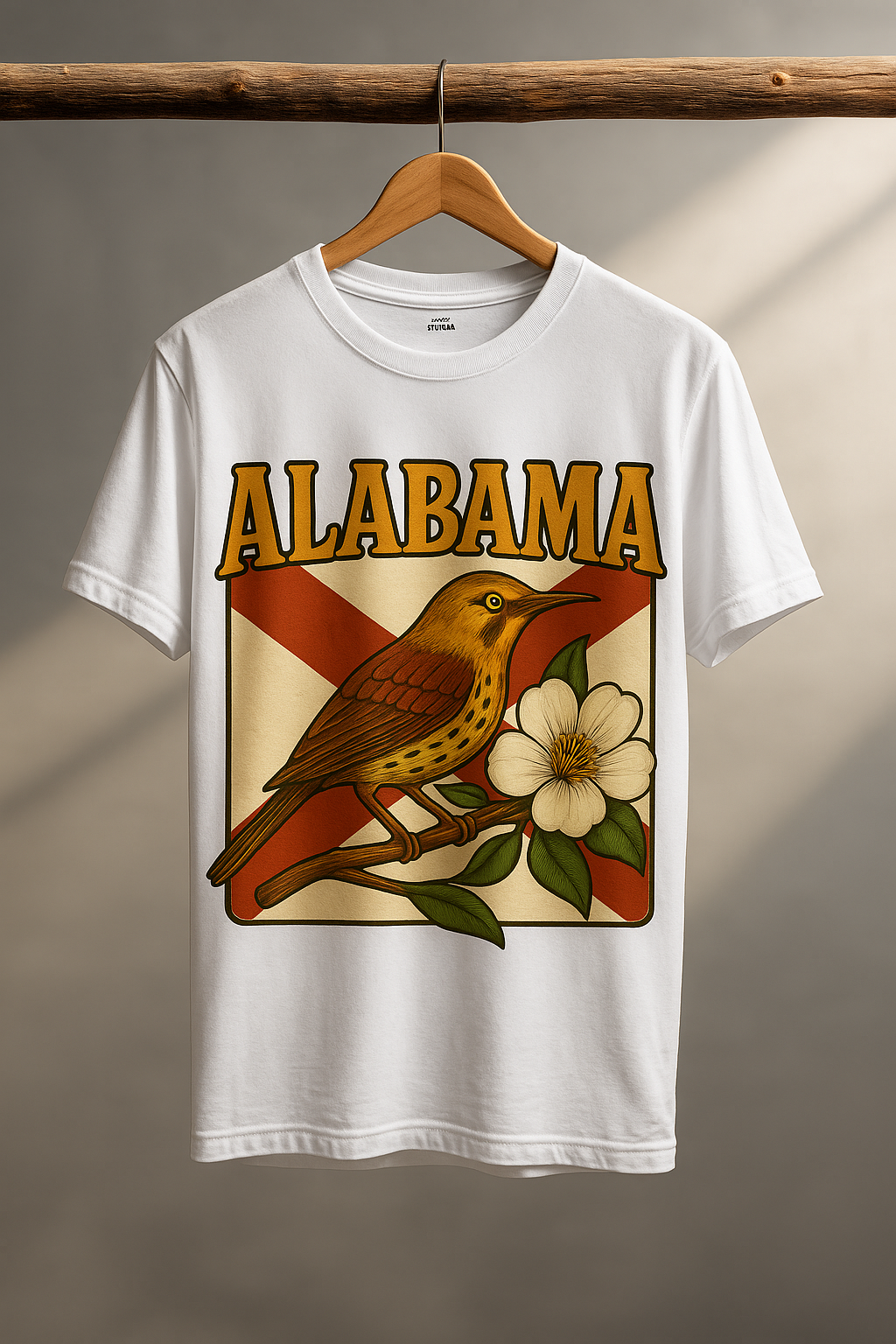 Alabama Heritage T-Shirt - Yellowhammer, Camellia & Crimson Cross