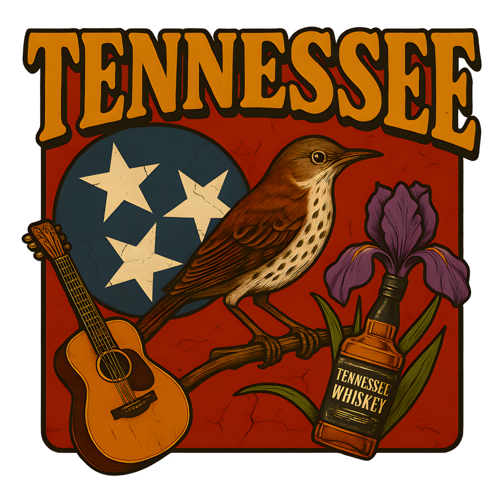 Tennessee Vintage T-Shirt - Mockingbird, Iris & Whiskey